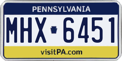 PA license plate MHX6451