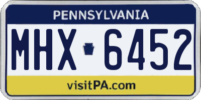 PA license plate MHX6452