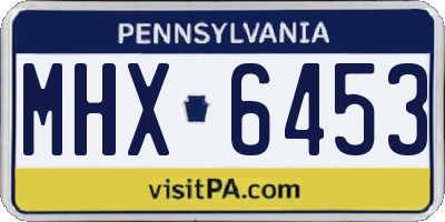 PA license plate MHX6453