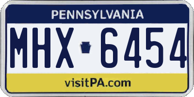 PA license plate MHX6454