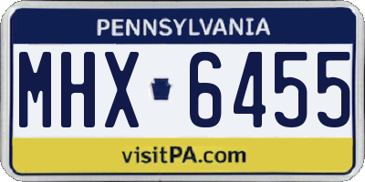 PA license plate MHX6455