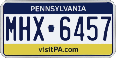 PA license plate MHX6457
