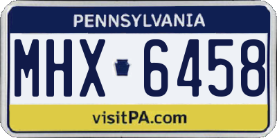 PA license plate MHX6458
