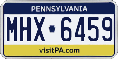 PA license plate MHX6459