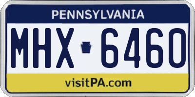 PA license plate MHX6460