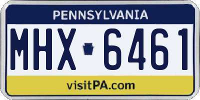 PA license plate MHX6461