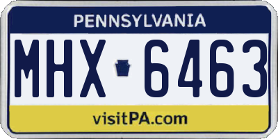 PA license plate MHX6463