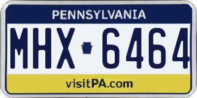 PA license plate MHX6464