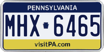 PA license plate MHX6465