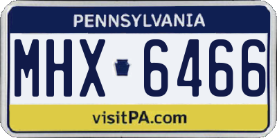 PA license plate MHX6466