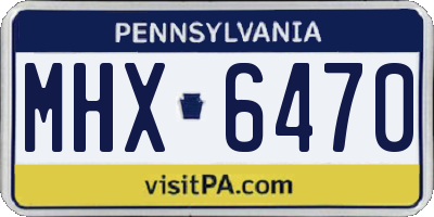 PA license plate MHX6470