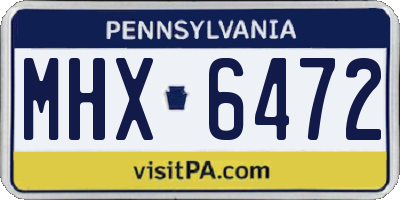 PA license plate MHX6472