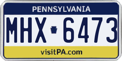 PA license plate MHX6473