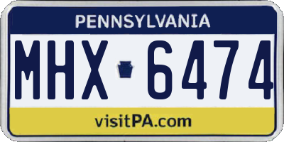 PA license plate MHX6474