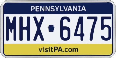 PA license plate MHX6475