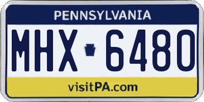 PA license plate MHX6480
