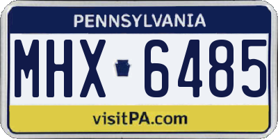PA license plate MHX6485