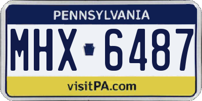 PA license plate MHX6487