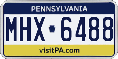 PA license plate MHX6488