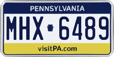 PA license plate MHX6489