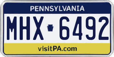 PA license plate MHX6492