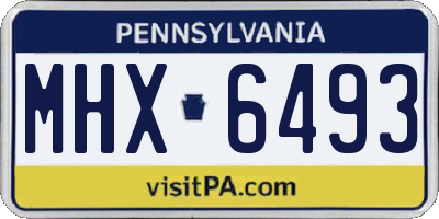 PA license plate MHX6493