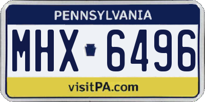 PA license plate MHX6496