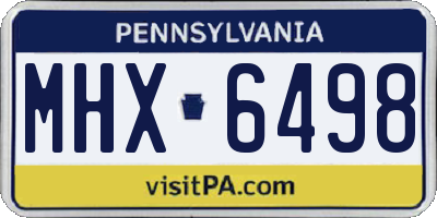 PA license plate MHX6498