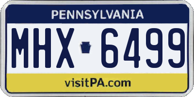 PA license plate MHX6499