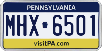 PA license plate MHX6501