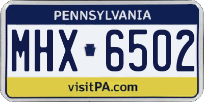 PA license plate MHX6502