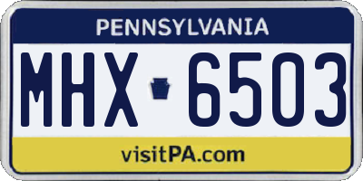 PA license plate MHX6503