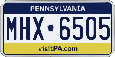 PA license plate MHX6505