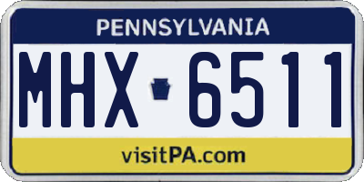 PA license plate MHX6511