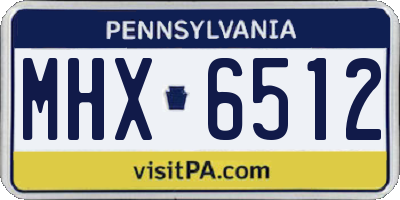 PA license plate MHX6512