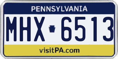 PA license plate MHX6513