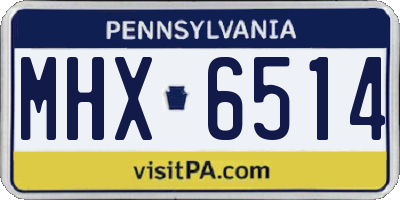 PA license plate MHX6514