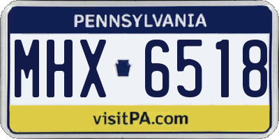 PA license plate MHX6518