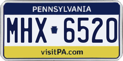 PA license plate MHX6520