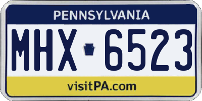 PA license plate MHX6523