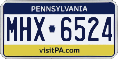 PA license plate MHX6524