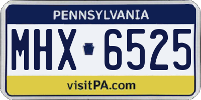 PA license plate MHX6525