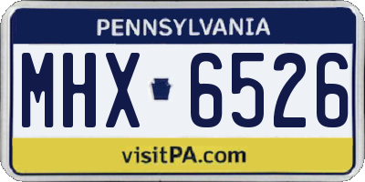 PA license plate MHX6526