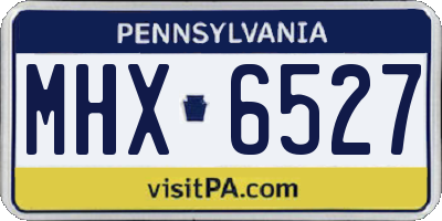 PA license plate MHX6527