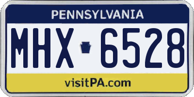 PA license plate MHX6528