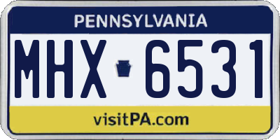 PA license plate MHX6531