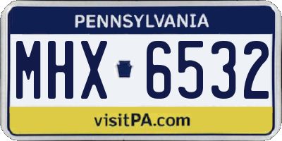 PA license plate MHX6532