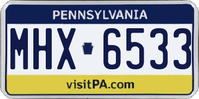 PA license plate MHX6533
