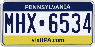 PA license plate MHX6534