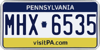 PA license plate MHX6535